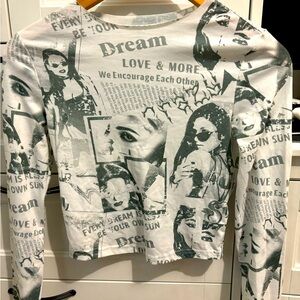 Y2K graphic cropped  top